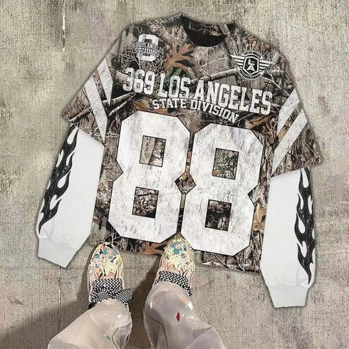 Oversized Sports Shirt – Men's Gothic Streetwear Hoodie